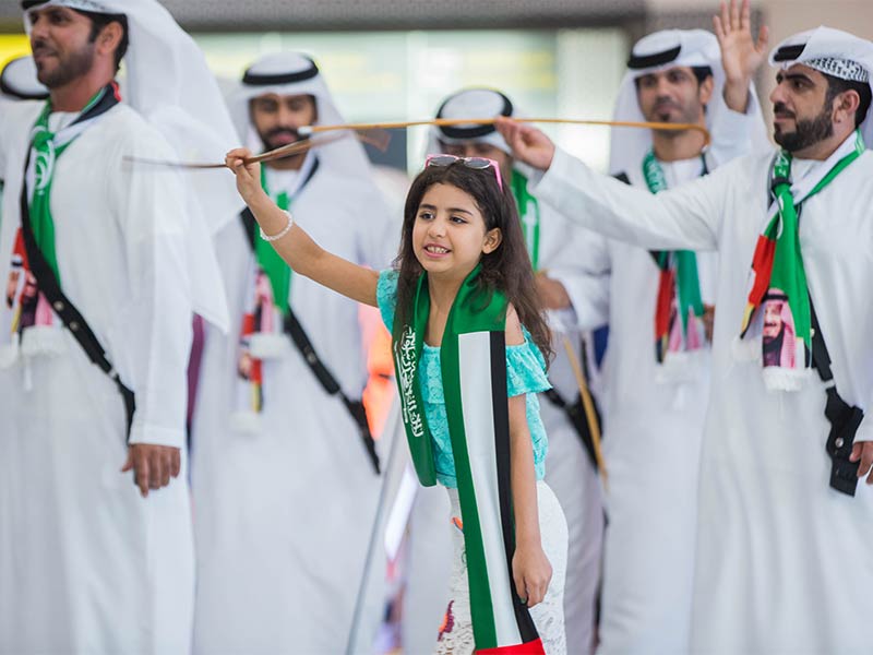 الأخضر في سماء أبوظبي يوجه تحية خاصة للمملكة العربية السعودية بمناسبة اليوم الوطني الـ 88